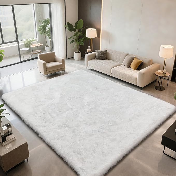 9X12 Large Area Rugs for Living Room Bedroom, Soft Fluffy Indoor Carpet Nursery - Image 2