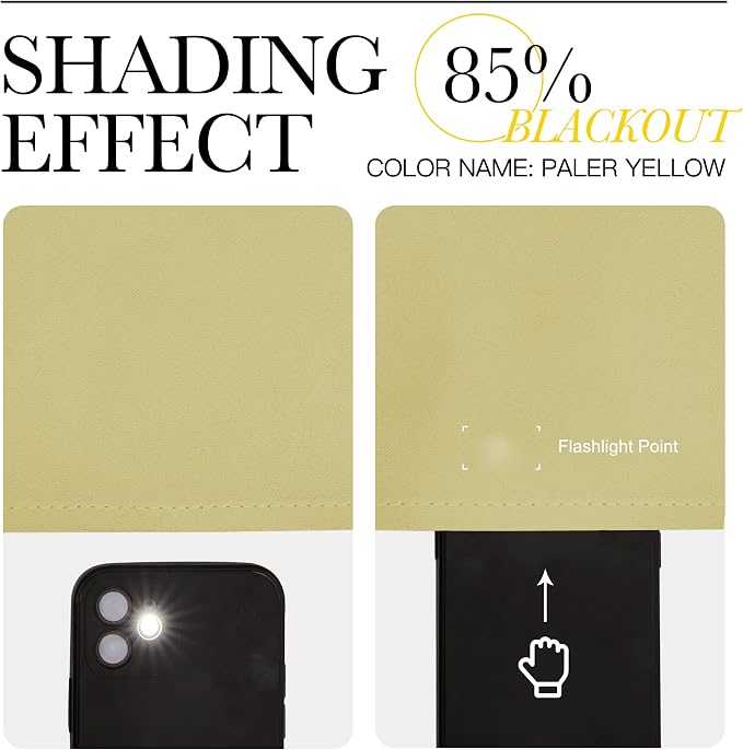 NICETOWN Paler Yellow Room Darkening Curtains - Image 4