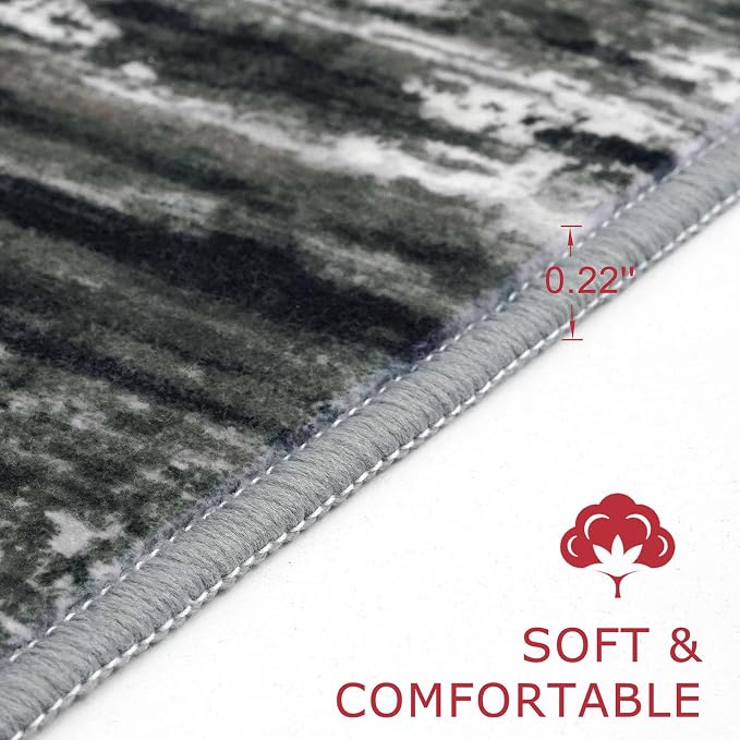 KOZYFLY Modern Abstract Washable Rug Runner 2.6x14 Hallway Rug Runner Non-Slip - Image 2
