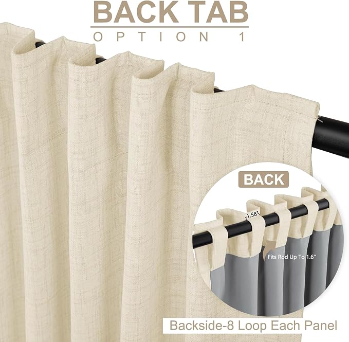 100% Blackout Shield Linen Blackout Curtains - Image 3