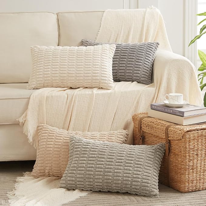 Fancy Homi 4 Packs Boho Cream Decorative Throw Pillow Covers 12x24 Inch - Image 7
