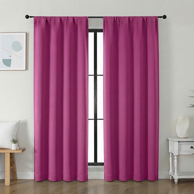 Simplebrand Ava Hot Pink Blackout Curtains by Simplebrand