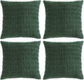 Fancy Homi Set of 4 Dark Green Boho Decorative Throw Pillow Covers 22x22 Inch by Fancy+Homi