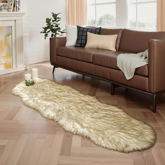 Ciicool Ultra Soft Faux Sheepskin Fur Rug Fluffy Rug - Image 2