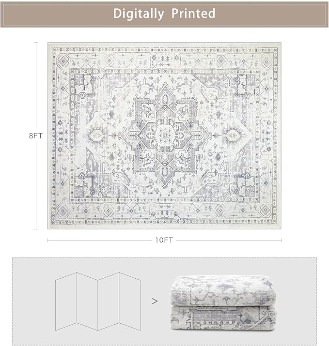Area Rug 8x10 Washable Area Rugs - Image 2