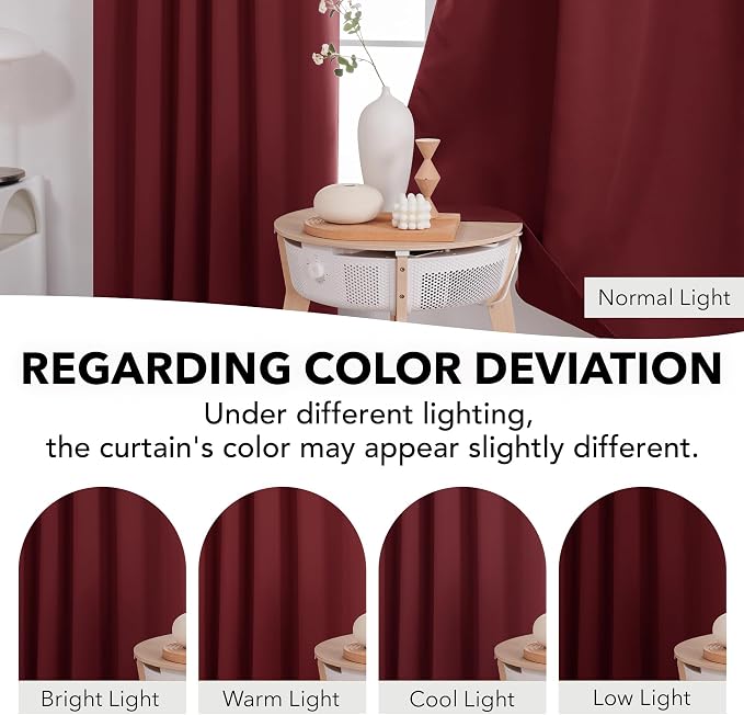 Deconovo Solid Rod Pocket and Back Tab Curtains Thermal Insulated Christmas - Image 6