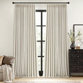 MIULEE Linen Pinch Pleated 100% Blackout Linen Curtains 40x84 Inches | Room by MIULEE