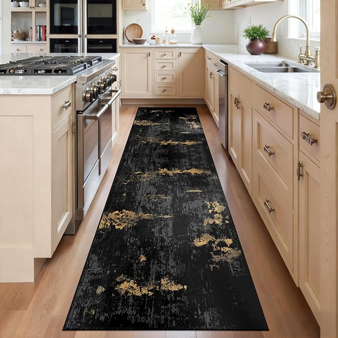 Washable Area Rugs 2'x6' Non-Slip Modern Abstract Soft by RELEANY