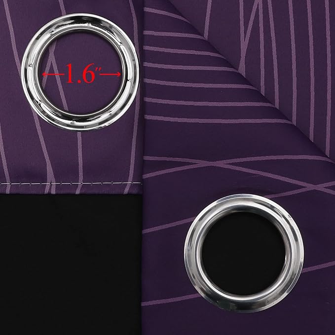 Estelar Textiler Purple and Greyish White Ombre Blackout Curtains 72 Inches - Image 7