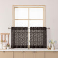 Chyhomenyc Chocolate Sheer Curtains 24 Inch Length, Light Filtering Leaf Tufted by Chyhomenyc