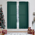 OWENIE Sheer Curtains 63 inch Length 2 Panels Set, Light Weight Soft Solid by OWENIE