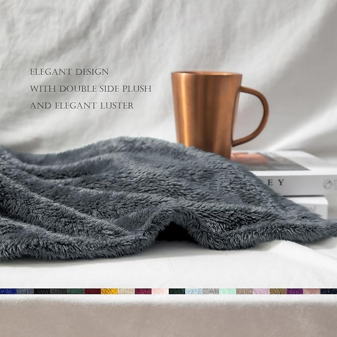 Exclusivo Mezcla Plush Fuzzy Fleece Bed Blanket Queen Size, Super Soft - Image 6