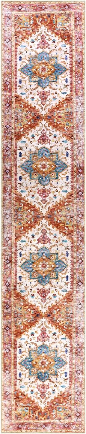 Yamaziot Washable Runner Rug, 2x10 Non-Slip Boho Vintage Hallway Rug Runner - Image 3
