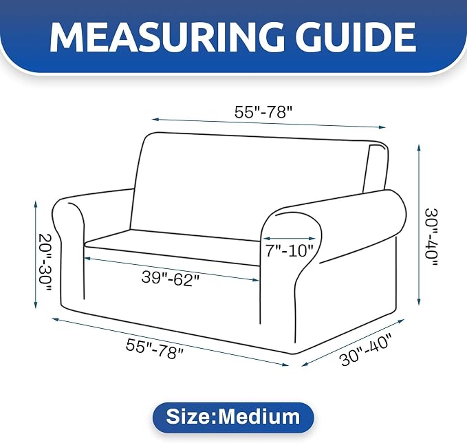 KEKUOU Stretch Loveseat Sofa Cover Slipcover, Couch Covers - Image 4