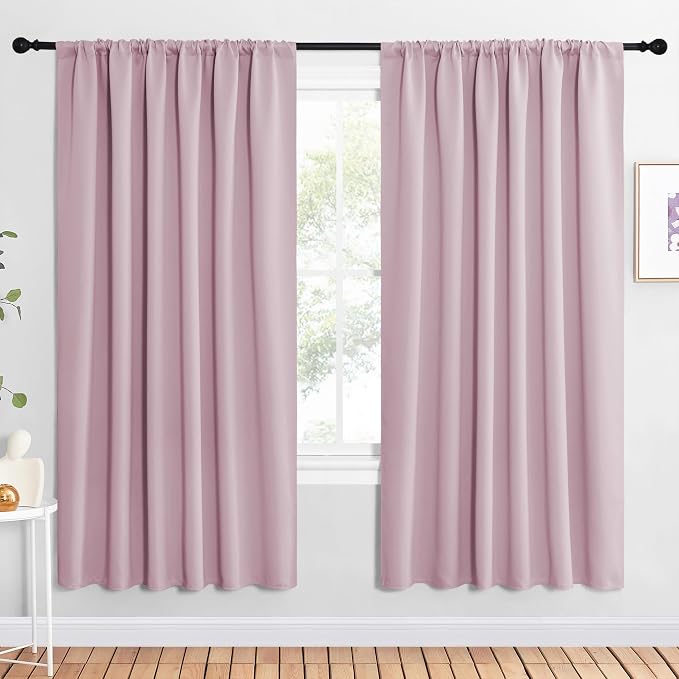 NICETOWN 2 Panels Blackout Curtains, Rod Pocket Window Curtains Room Darkning by NICETOWN