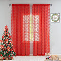YJ YANJUN Vintage Lace Curtains 84 Inches Long-Victorian Floral Pattern Red by YJYANJUN