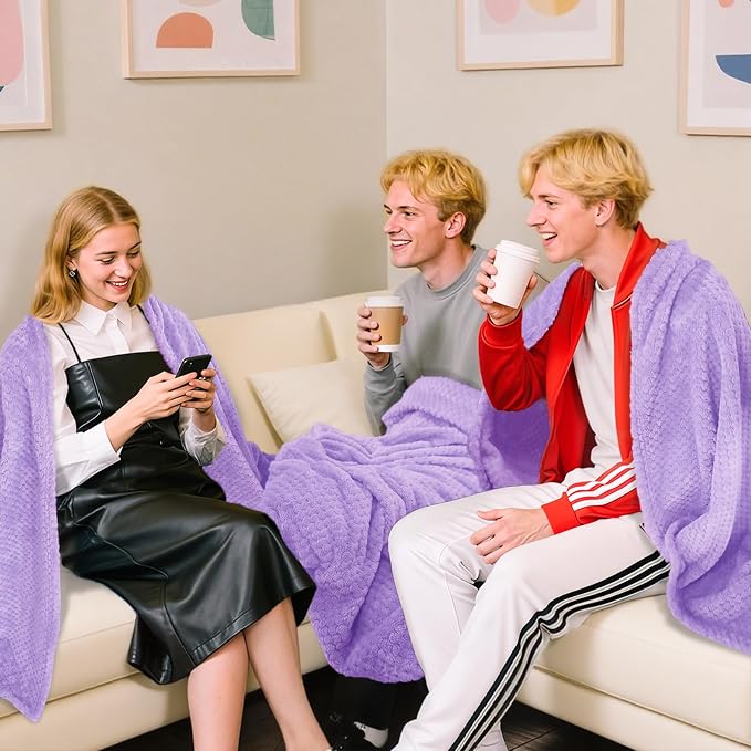 4 Pack Fleece Throw Blankets 50x60 Inches - Image 2