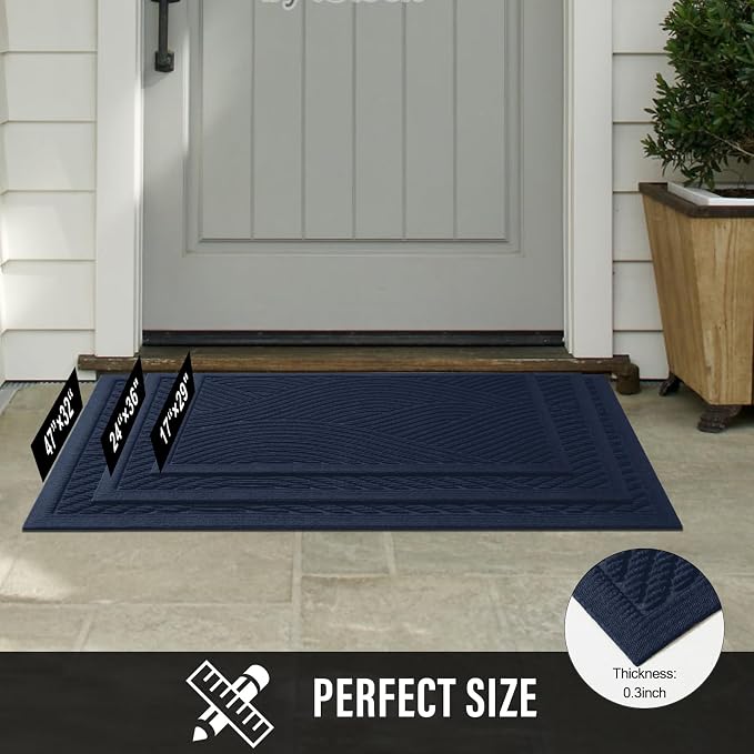 HIYARD Sturdy Front Door Mat, Absorbent Muddy Dirt Resist Welcome Door Mats - Image 6