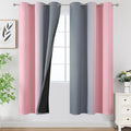Estelar Textiler Ombre Grey and Pink Blackout Curtains 72 Inch Length 2 Panels by ESTELARTEXTILER