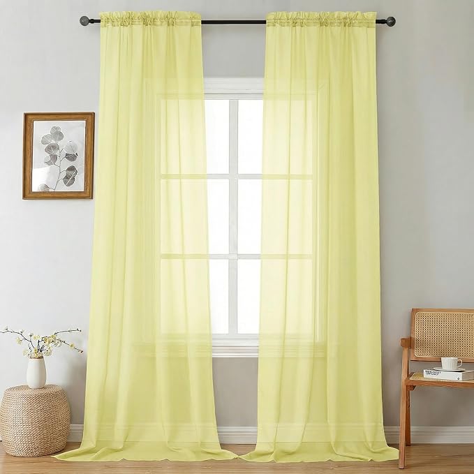 Gwine Extra Long Sheer Curtains 108 Inches Long by Gwine