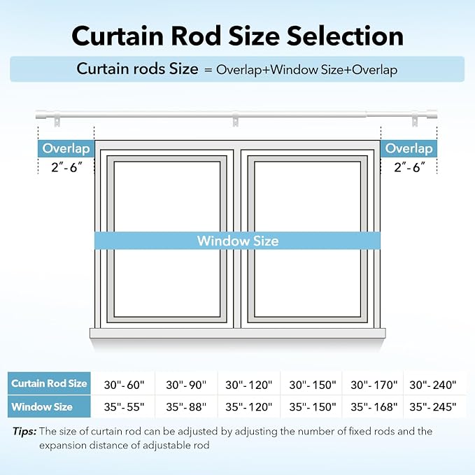 IFELS 2 Pack Heavy Duty Curtain Rods - Image 4