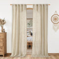 LAMIT Natural Linen Curtains for Living Room, 80 inch Length Light Filtering by LAMIT