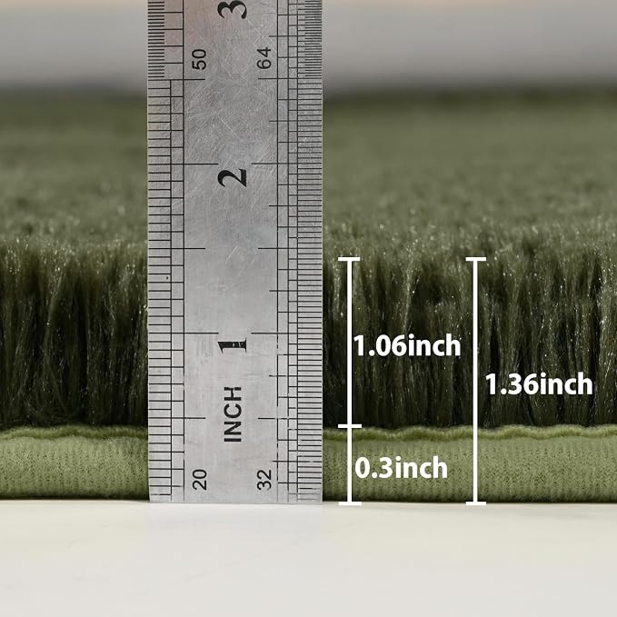 Goideal Fluffy Rug for Bedroom Living Room, 3x5 Olive Green Area Rugs, Faux Fur - Image 2