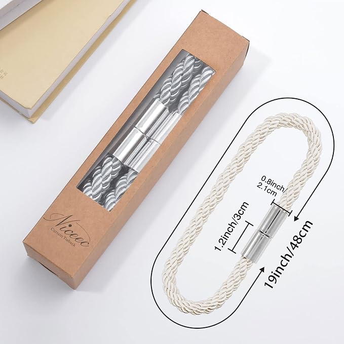 NICEEC 2 Pack Strong Magnetic Curtain Tiebacks Modern Simple Style Drape Tie - Image 5