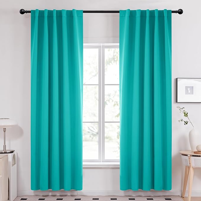 Deconovo Blackout Curtains, Thermal Insulated, W42 x L84 2 Panels, Back Tab by Deconovo