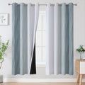 Estelar Textiler Stone Blue and Greyish White Blackout Curtains 72 Inch Length by ESTELARTEXTILER