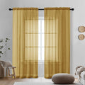 OVZME Gold Sheer Curtains 72 Inches Long 2 Panels by OVZME