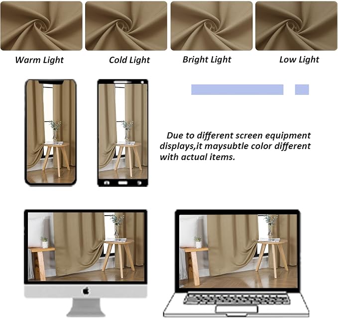 Simplebrand Ava Taupe Blackout Curtains - Image 9