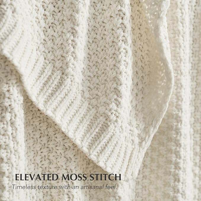 EVERGRACEHOME Chunky Chenille Knit Throw Blanket - Image 2