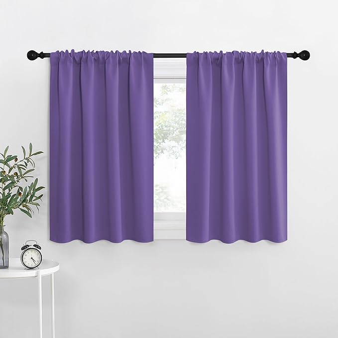 NICETOWN RV Blackout Curtains for Camper Windows, Lilac Purple, Kitchen Curtains by NICETOWN