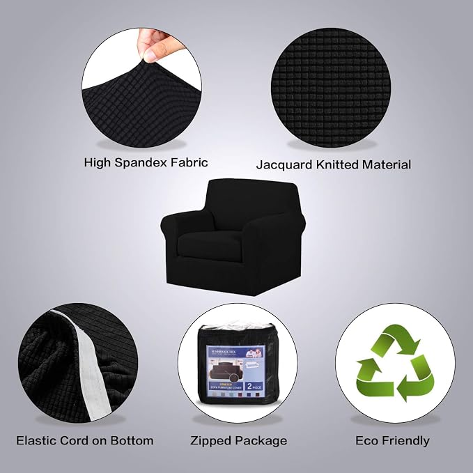 H.VERSAILTEX 2 Piece Stretch Stylish Furniture Cover/Protector Chair Covers - Image 4
