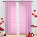 OWENIE Sheer Pink Curtains, Sheer Curtains 84 inch Length 2 Panels Set by OWENIE