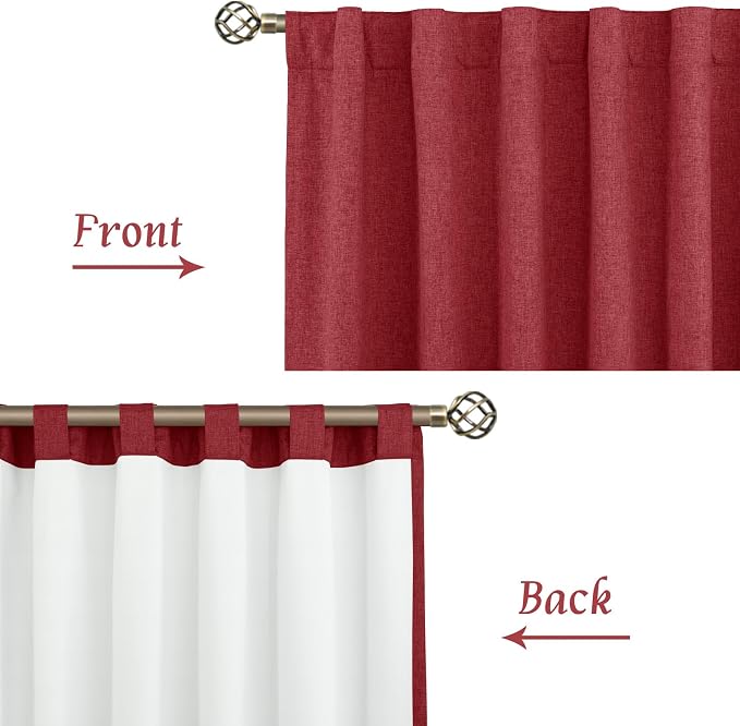 63 Inch Length 100% Blackout Linen Curtains - Image 8