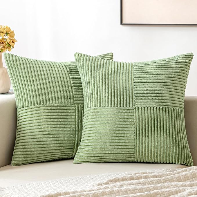 MIULEE Sage Green Decorative Throw Pillow Covers 18x18 Inch by MIULEE