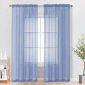 OVZME Sheer Curtains 84 Inches Long 2 Panels Set, Light Filtering Transparent by OVZME