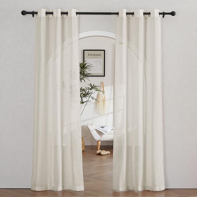 NICETOWN Flax Linen Semi Sheer Curtains by NICETOWN