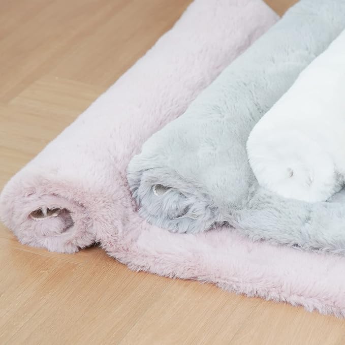 Ghouse Soft Faux Sheepskin Fur Rug 4x6 Grey Fluffy Bedside Rugs Plush Rug Shag - Image 7