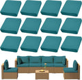 12Pcs Outdoor Cushion Covers, Patio Cushion Covers, Stretch Elastic Slipcovers by dreahoteztil