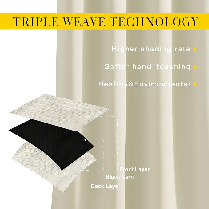 NICETOWN Light Blocking Curtains and Drapes Extra Long 120" - Image 3