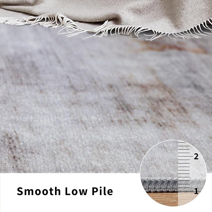 Toneed 2x6 Runner Rug Modern Abstract Hallway Rug Washable Non Slip Rubber Rugs - Image 5