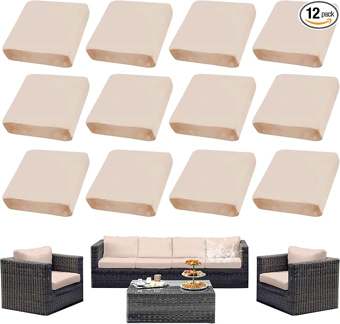 Outdoor Cushion Covers Set, Replacement by SUKAIKEQA