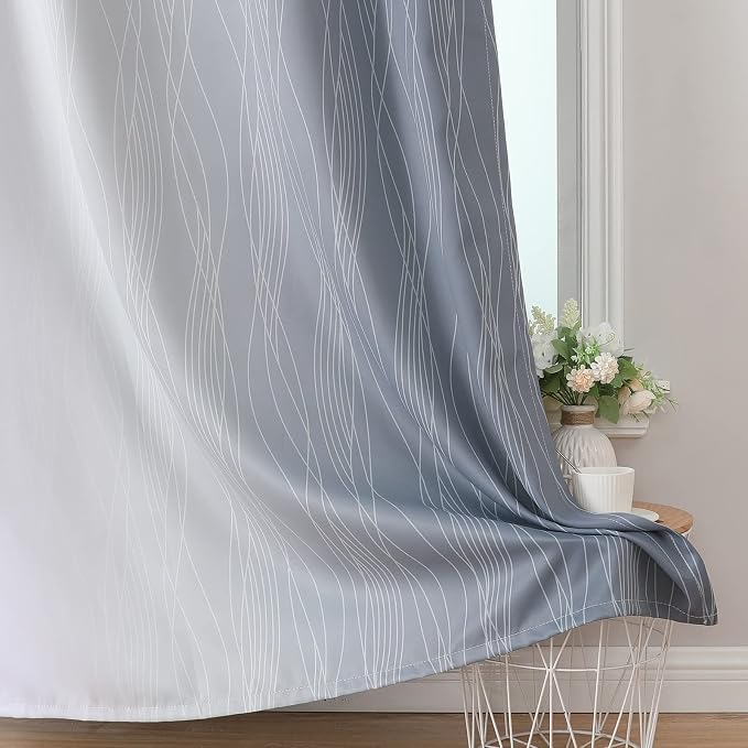 Estelar Textiler Grey and Greyish White Blackout Curtains & Drapes - Image 6