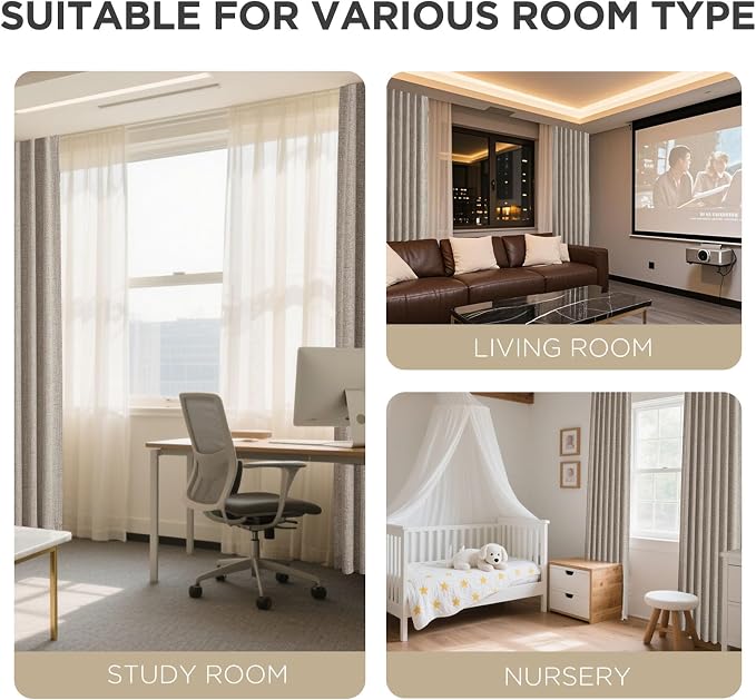 Joydeco 100% Blackout Curtains for Bedroom - Image 7
