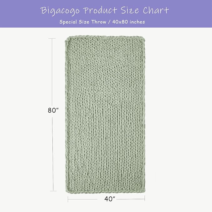 Bigacogo Chunky Knit Throw Blanket - Image 2