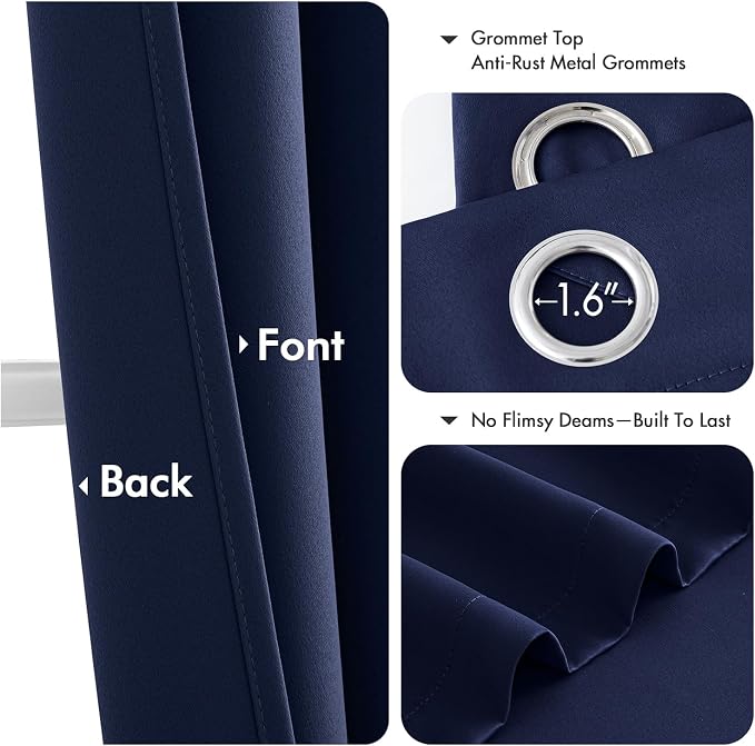 MIULEE Navy Blue Blackout Curtains - Image 4