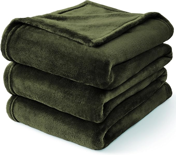 BEDELITE Fleece Blanket Olive Green Throw Blankets - Image 8